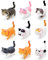 Bemodst Car Cute Cat Ornaments Lovely kitten Car Interior Dashboard Decoration Auto Crafts Mini Animal Creative Gifts For Car Home Desk Docoration (Warm Color)