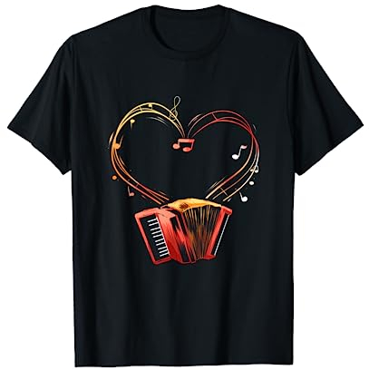 Akkordeon Herz Instrument Ziehharmonika Orchester Geschenk T-Shirt