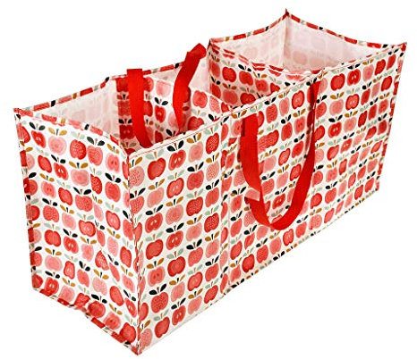 LS-LebenStil XXL 3-Fach Recycled Jumbo Bag Apfel Rot Weiß 75cm Allzweck-Tasche Aufbewahrung