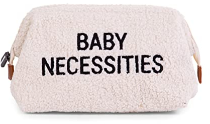 Childhome Kulturbeutel für Baby/Kinder, Kulturbeutel, wasserabweisend, geräumig, Reißverschluss, Baby Necessities, Teddy Ecru