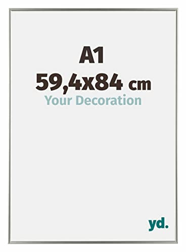 Your Decoration - Bilderrahmen DIN A1 59,4x84 cm - Champagner - Bilderrahmen aus Kunststoff mit Acrylglas - Antireflex - DIN A1 59,4x84 Rahmen - Evry