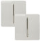 Trendi 1 Gang 2 Way Artistic Modern Glossy 10 Amp Rocker Tactile Light Switch Ice White (2 Pack)