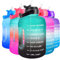 BuildLife Motivational Water Bottle 2.2L - Large Capacity Water Jug with Straw & Time Marker & BPA Free Ensure Enough Water-Drinking Throughout The Day (Green-Black, 2.2L)