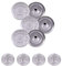 Trimming Shop 14 mm Ersatz-Jeansknöpfe, langlebiger Klebeschlag, kein Nähen, Knöpfe mit Nieten, für Jeans, Jacken, Röcke, Silber, 10 Stück