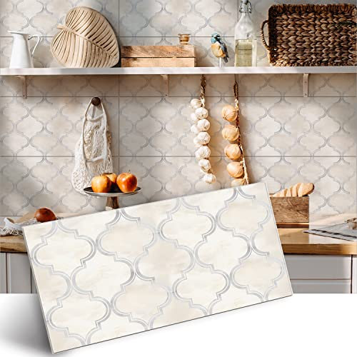 Alwayspon Vinyl-Bodenfliesenaufkleber, rutschfeste selbstklebende Rückseite,Fliesenaufkleber für Küche,Badezimmer,selbstklebend,abziehen und aufkleben,PVC DIY braun-grauer Marmor-Laterne,30x15cmx12pcs