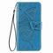 YAKUN Funda para Honor X7 Carcasa de Telefono, Estuche de Cuero PU/TPU con Mariposa en Relieve 3D, Cover Case con Ranuras para Tarjetas e Cartera Estuche.Azul
