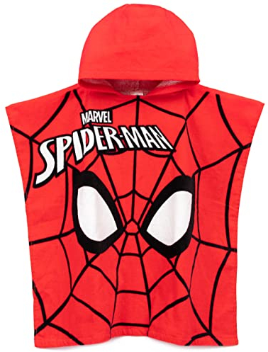 Marvel Spider-Man-Handtuch Poncho Kinder Maske Badebad Badetuch Einheitsgröße
