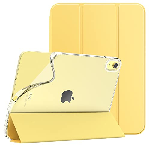 TiMOVO Funda para iPad A16 11ª Generación 11 Pulgadas 2025, iPad 10ª Generación 2022 10,9 Pulgadas, Funda Delgada con Trasera Translúcida de TPU Blanda, Auto Activación/Reposo, Amarillo Claro