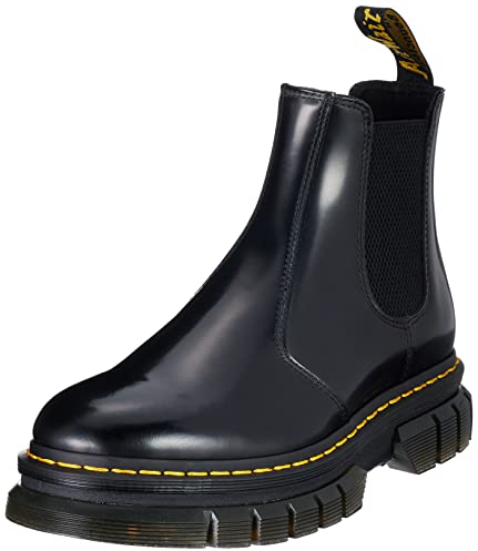 Dr. Martens Rikard, Anfibi Uomo, Black Polished Smooth, 44 EU