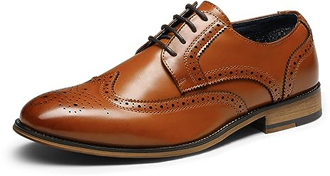 Bruno Marc Men's Lace Up Soft Cap-Toe Formal Dress Shoes, Brown-wingtip, 14 Wide