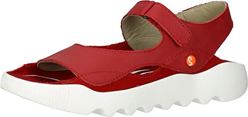 Softinos Damen WEAL712SOF Flat Sandal, Cherry RED, 35 EU