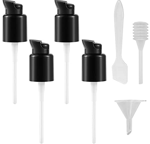 Lot de 4 Pompes de Fond de Teint de Rechange, compatibles avec Les Fonds de Teint Double Wear Mac et Estée Lauder, Changeur de Pompe de Maquillage (avec Cuillère, Pipette, Entonnoir)