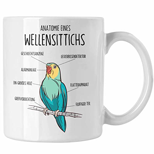 Trendation - Lustige Wellensittich-Tasse Geschenk für Wellensittich-Besitzer (Weiß)