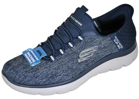 Skechers Men's Summits Key Pace Hands Free Slip-in Trainers, Navy Mesh, 10.5 UK