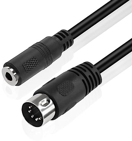 MEIRIYFA 5 Pin Din MIDI to 3.5mm TRS Audio Cable, 3.5mm(1/8in) TRS Stereo Male to 5-Pin Din Male Professional Audio Cord Adapter for Amplifiers, HI-FI Sound Systems