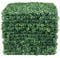 12PCS Artificial Leaves Hedge Panels Hedge Wall Panels Artificial Grass Backdrop Wall 40 X 60cm 4cm Green Grass Wall for Decor Privacy Fence Indoor Outdoor Garden (Drak Green, 12 Pcs)