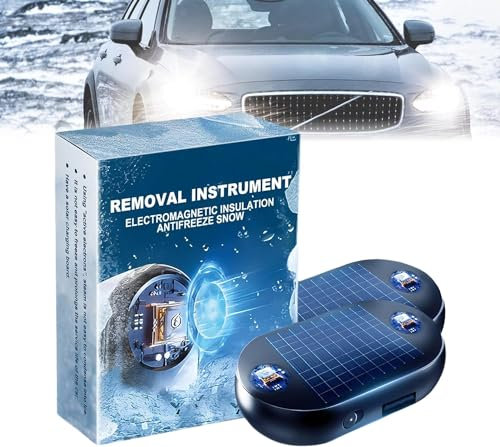 Anshka Solar Elektromagnetische Molekulare Interferenz Freeze und Schnee Entferner, Tragbare kinetische Molekulare Heizung, Frostschutzmittel Auto Schnee Entfernung Gerät Auto Defroster (2pcs)