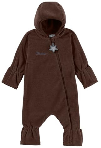 Sterntaler Baby Overall Fleece Unisex - Jumpsuit aus Microfleece Stickerei, Reißverschluss, sowie Hand- und Fußstulpen - dunkelbraun, 74