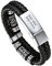 Bandmax Personalisiertes Flechtarmband Männer 21cm Lederarmband Magnetverschluss Armband Geflochtenes Armband aus Mikrofaser-Leder Manschette Armreif mit Kompass und keltischem Schmuckzubehör