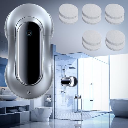 CHHMAELOVE Upgrade 4-Way Dual Water Spray Window Cleaning Robot, Remote Control, 10 Mop Pads and 3500Pa Strong Suction, for Windows/Tiles/Glass Door