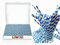 JANNGII Paper Straws, 300 Pack Paper Drinking Straws Bio-Degradable Drinking Paper Straws Wedding Party, Party Straws, Restaurant, Juice Drinking Straws (300 Pcs Blue & White Stripes)