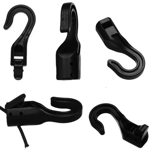 DraCra Gummiseil-Haken, Endstück mit Schnellsicherung, Schnappverschluss, für 0,6 cm bis 6,3 mm Bungee-Gurte, Paracord, Bungie, Boot, Kajak, Motorrad, elastisches Seil, 15 Stück