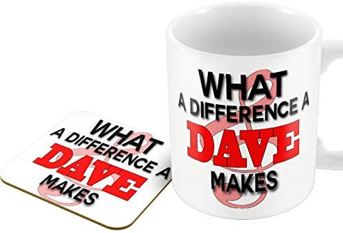 The Victorian Printing Co - What A Difference A Dave Makes for Dave's and thos - Mug and Coaster Set