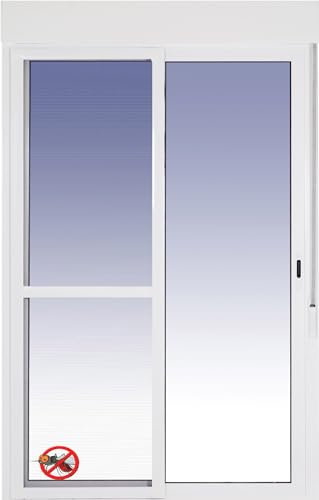 Ventanastock Puerta Balconera Aluminio Corredera Con Persiana (PVC) 1600×2185 2 hojas (marco y cajón persiana en kit) Con Mosquitera