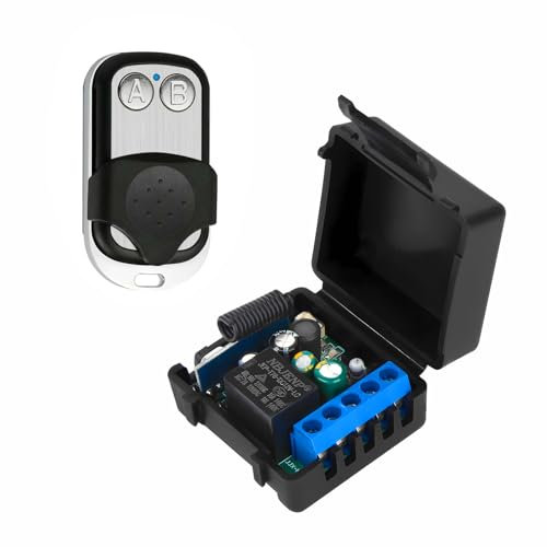 eMylo Interruttore Remoto Senza Fili 220V 230V, Kit Interruttore Lampada, Interruttore Relè 1 Via, Interruttore Remoto Senza Fili 433Mhz, Interruttore Lampada Senza Fili con Trasmettitore, Kit Interru