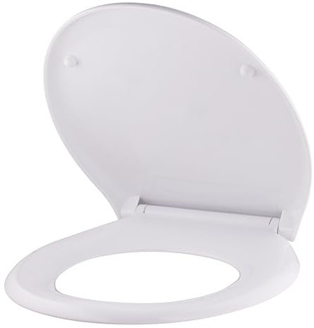 Abattant WC blanc universel clipsable/nettoyage facile - lunette de toilettes frein de chute forme O NOYON & THIEBAULT