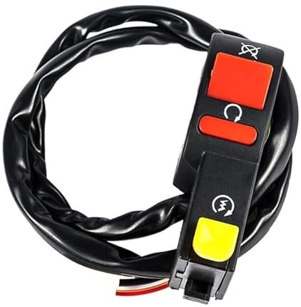 Moto Interrupteur Guidon Bouton De Démarrage Et D'arrêt Électrique, Interrupteur De Démarrage pour Moto, Dirt Quad, Bouton-Poussoir Momentané, Guidon De 7/8 Pouces