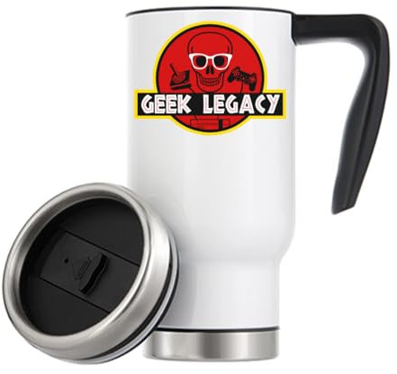 Atspauda Geek Legacy Tasse à café isotherme de voyage Blanc 480 ml