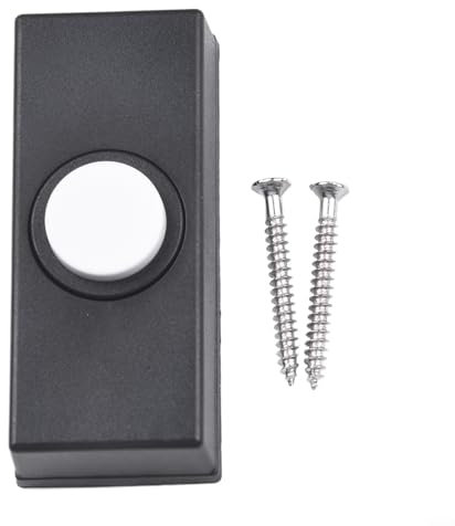 Zilimontt 1Pcs Doorbell Push Button,Wired Doorbell,ABS Doorbell Buttons,Wired Doorbell Push Button Replacement,Black Doorbell Chime Bell Push Button