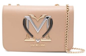 Love Moschino Umhängetasche beige damen logo, beige, Einheitsgröße