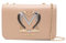 Love Moschino Umhängetasche beige damen logo, beige, Einheitsgröße