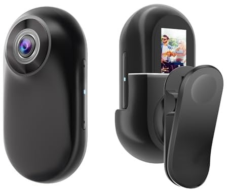 OBEST 360° Actionkamera 1080P Magnetische Taschen-Daumenkamera Aktion Kamera, Mini Action Cam, Motorrad Bodycam, Helmkamera, Outdoor Sport Kamera mit Bildschirm