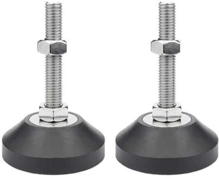 Niveladores Base de Goma, 2 Pcs M6 Patas Regulables para Muebles, Metal Roscadas Pie Nivelador, Fácilmente Ajustable Niveladores de Muebles, para Todo Tipo de Pies de Muebles, Estante(D40*M6*L60)