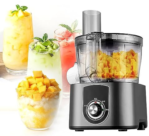 Electric Vegetable Dicer, 2 In 1 Commercial Vegetable Chopper Slicer, Electric Fruit Cutting Shredder, Food Processor Fruit Cutting Machine with Blades and 8mm Dicing Knife Nets