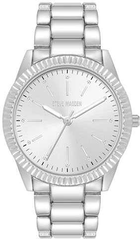 Steve Madden Frauen echtes kristallakentisches Armband Uhr