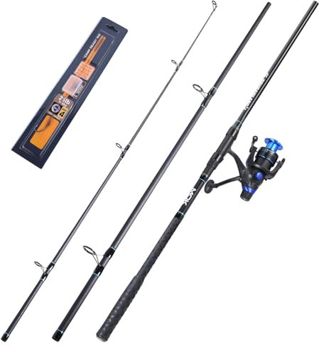 Sougayilang Karpfen Rute und Rolle Combo, 3-Abschnitt High - Qualität Carbon Angelrute und Karpfen Reel Angelset mit Angelschnur Haken Rigs-33