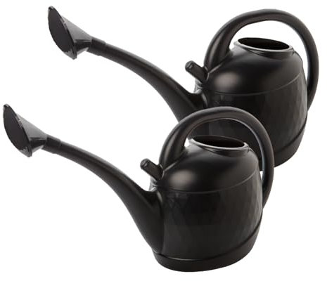 Lot de 2 arrosoirs design de 10 l - Élégance géométrique pour jardins modernes - Couleur anthracite - Fabriqué en UE