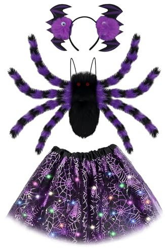 23GUANYI Spider Costume Set for Halloween Role Play Dress Up Party (Purple)