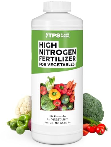 High Nitrogen Fertilizer for Vegetables – Liquid Plant Food for Vigorous Leafy Growth, Strong Stems & Higher Garden Productivity, 32 oz