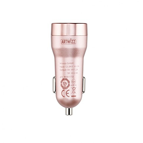 Artwizz CarPlug Double mit 2X USB-Anschluss für Smartphone, Smartwatch, Tablet, Navi - Rosegold