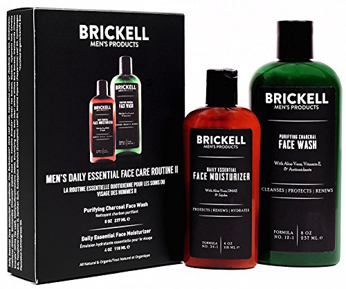 Brickell Men's Products – Rutina Esencial de Cuidado Facial Diario II – Gel Limpiador Facial e Hidratante Facial - Natural y Orgánico, Perfumado