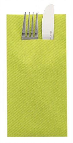 Sovie HOME Linclass®Airlaid Besteck Servietten Uni | Kiwi | Ideal geeignet für Ihren Frühlingstisch | 40x40cm | 12 Stück