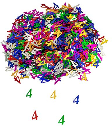 Oblique Unique® Konfetti Zahl 4 Bunt 4. Geburtstag Jubiläum Deko Streudeko Tischdeko Zahlenkonfetti 800 Stück