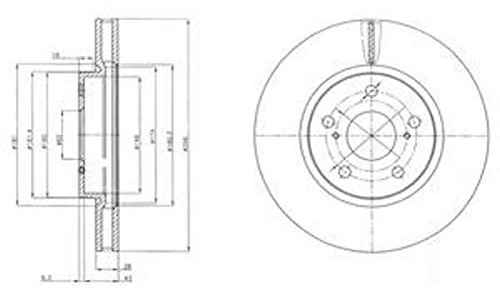DELPHI 2x Bremsscheibe Ø296mm Höhe: 50mm Dicke: 28mm Belüftet BG4139C