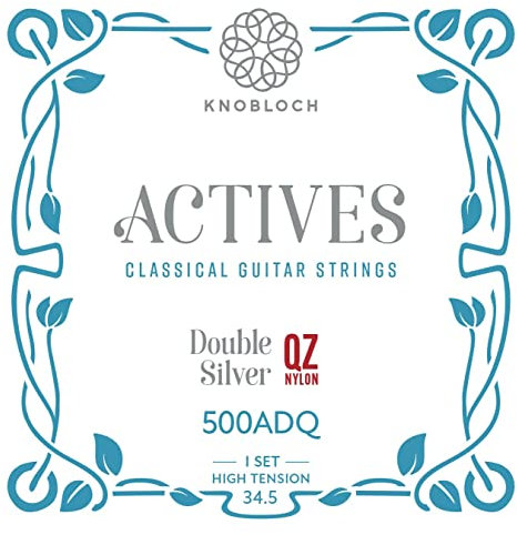 KNOBLOCH STRINGS - Cuerdas de Guitarra Española | ACTIVES Double Silver 500ADQ | Alta Tensión 34.5 | Graves Brillantes y Agudos Suaves | Sonido Potente y Equilibrado | Juego cuerdas Flamenca Clásica