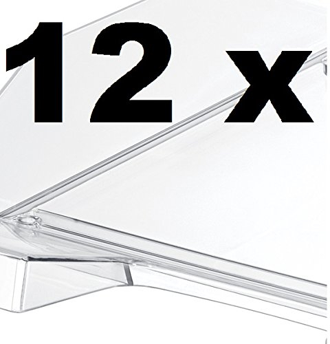 HAN Briefablage KLASSIK TRANSPARENT, 12 STÜCK Dokumentenablage, Briefkorb, Briefhalter, Papierablage, bis Format A4/C4, 1026-X-23, transparent-glasklar
